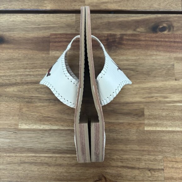 Jack Rogers White sandals size 9.5 White Embroidered Dogs Resort Preppy Beachy - Picture 12 of 14